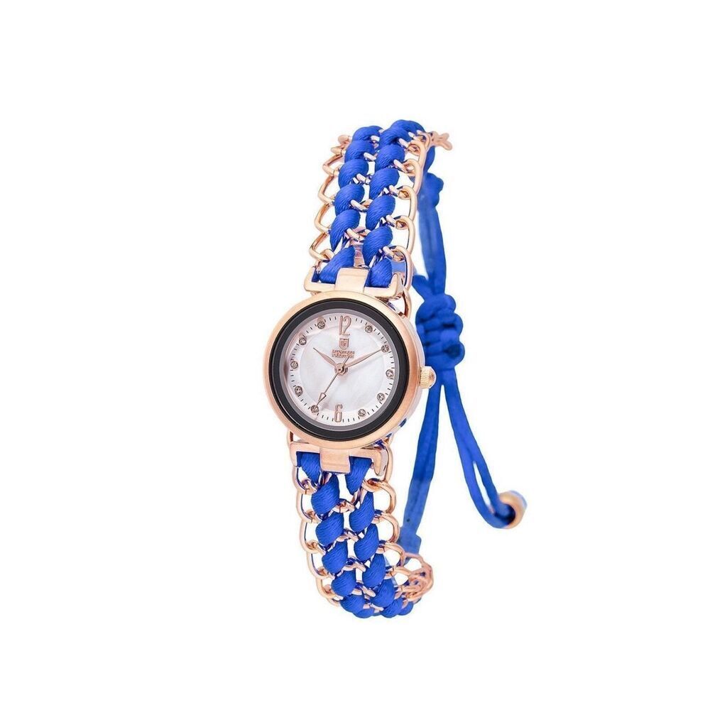 Invicta Rose Gold and Royal Blue Braided Ladies Bracelet Watch
